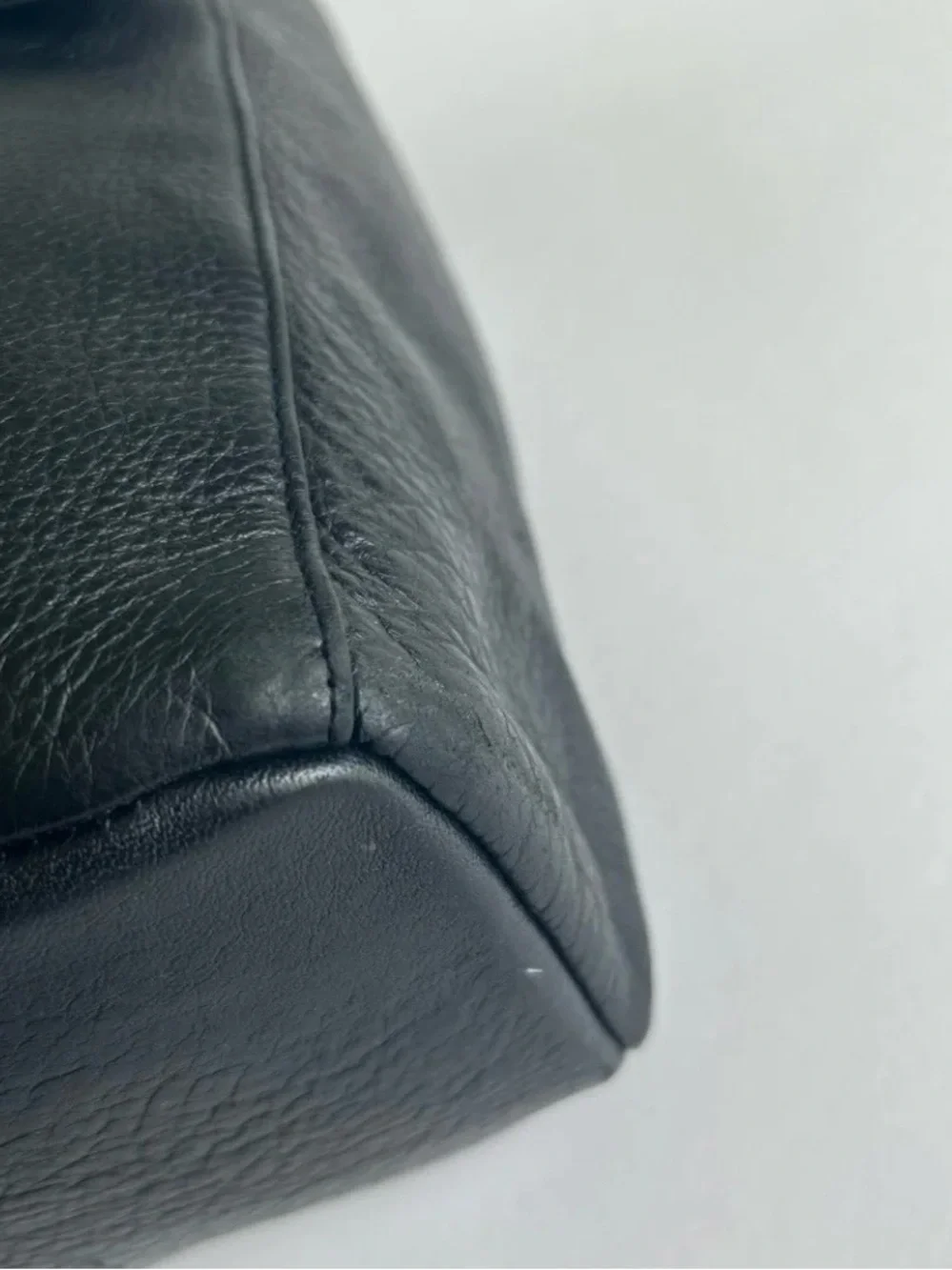 Charter Club Black Genuine Leather One Strap Backpack.